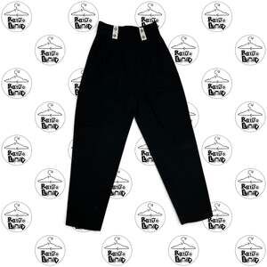 VTG 90s ZZ Michaels S Black Tuxedo Trousers High Rise Pleated Tapered USA Pants